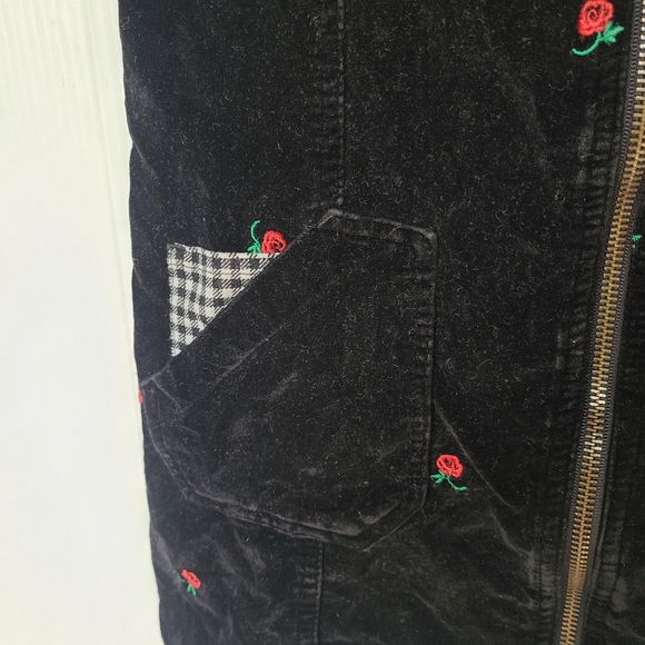 VINTAGE Tweety bird black velvet zip overall dress - Picture 4 of 11